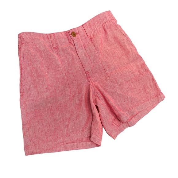 L.L.Bean pink cotton linen shorts Size 8 coastal summer beach vacation casual - Picture 2 of 10
